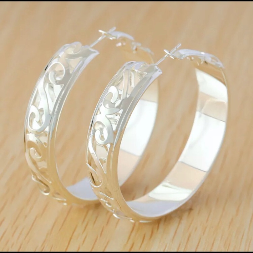 Unique Silver Hoop Earrings